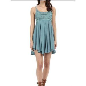O’Neill Crochet Detail Mini Dress — Teal, Size L | Whimsycore / Coquette